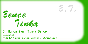 bence tinka business card